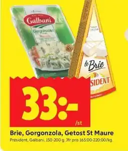 ICA Kvantum Brie, Gorgonzola, Getost St Maure erbjuda