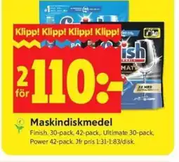 ICA Kvantum Finish Maskindiskmedel erbjuda