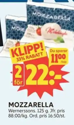 Ica Hajen Lagpris Wernerssons Mozzarella erbjuda