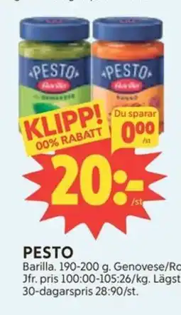 Ica Hajen Lagpris Barilla Pesto erbjuda