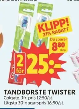 Ica Hajen Lagpris Colgate Tandborste twister erbjuda