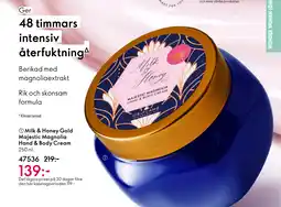 Oriflame MILK & HONEY Gold majestic magnolia hand & body cream erbjuda
