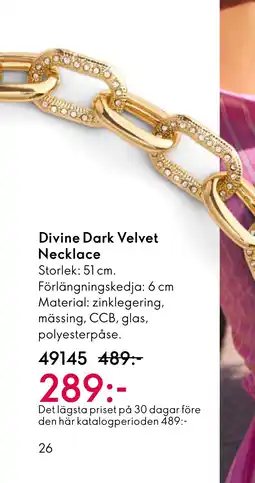 Oriflame Divine dark velvet necklace erbjuda