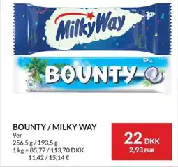 Nielsen Discount Bounty/milky way erbjuda