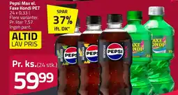 Fleggaard Pepsi max el. faxe kondi pet erbjuda