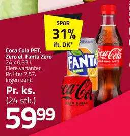 Fleggaard Coca cola pet, zero el. fanta zero erbjuda