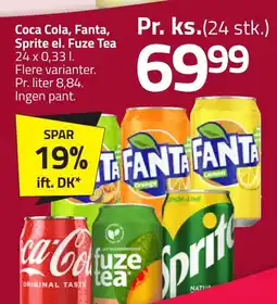 Fleggaard Coca cola, fanta, sprite el. fuze tea erbjuda