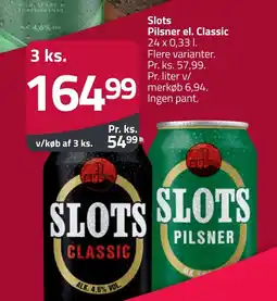 Fleggaard SLOTS Pilsner el. classic erbjuda