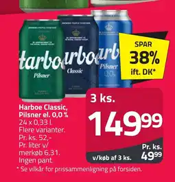 Fleggaard HARBOE Classic, pilsner el. 0,0% erbjuda