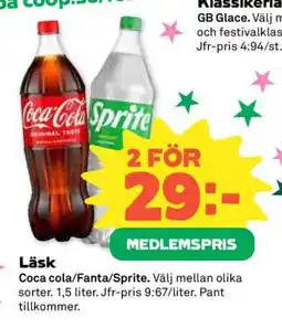 Coop Coca Cola, Fanta, Sprite erbjuda