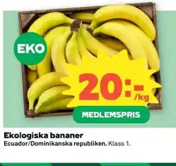 Coop Ekologiska Bananer erbjuda