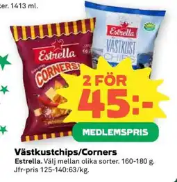 Coop Västkustchips, Corners erbjuda