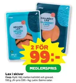 Stora Coop Lax i skivor, Medlemspris erbjuda
