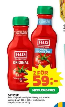 Stora Coop Ketchup, Medlemspris erbjuda