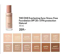 Oriflame THE ONE Everlasting Sync Stress-Free Foundation SPF 20 + UVA protection Natural erbjuda