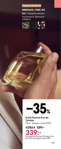 Oriflame Eclat Homme Eau de Toilette erbjuda