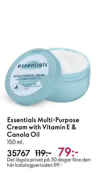 Oriflame Essentials Multi-Purpose Cream with Vitamin E & Canola Oil erbjuda