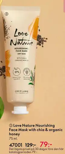Oriflame Love Nature Nourishing Face Mask with chia & organic honey erbjuda