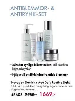 Oriflame Novage+ Blemish + Age Defy Routine Light erbjuda