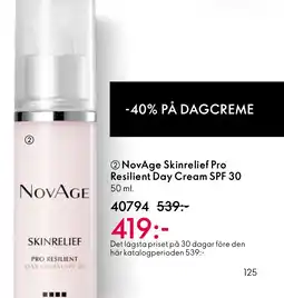 Oriflame NovAge Skinrelief Pro Resilient Day Cream SPF 30 erbjuda