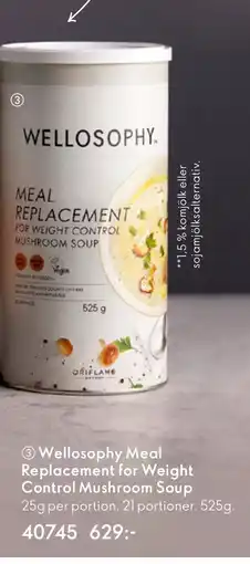 Oriflame Wellosophy Meal Replacement for Weight Control Mushroom Soup erbjuda