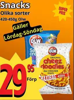 Supergrossen Snacks Olika sorter erbjuda
