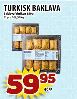 Matvärlden Tensta Turkisk baklava Baklavafabriken erbjuda