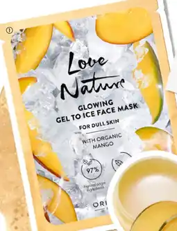 Oriflame Love Nature Glowing Gel to Ice Face Mask with Organic Mango erbjuda