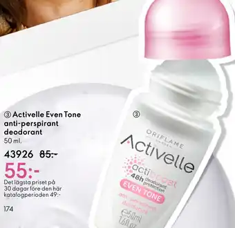 Oriflame Activelle Even Tone anti-perspirant deodorant erbjuda