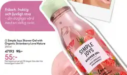 Oriflame Simple Joys Shower Gel with Organic Strawberry Love Nature erbjuda