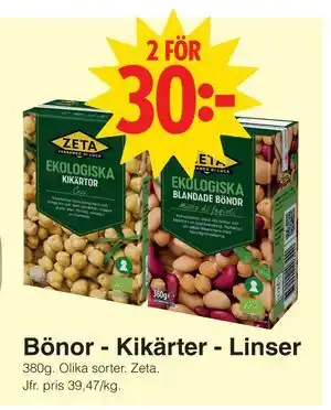 Bönor - Kikärter - Linser