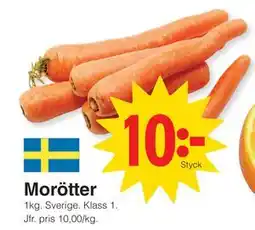 Matöppet Morötter erbjuda