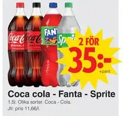 Matöppet Coca cola - Fanta - Sprite erbjuda