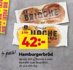 City Gross Hamburgerbröd erbjuda