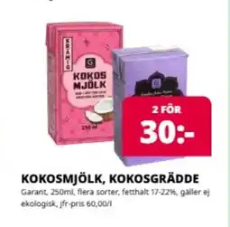 Tempo GARANT Kokosmjölk, kokosgrädde erbjuda
