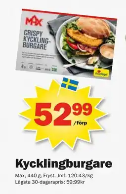 Pekås Kycklingburgare erbjuda