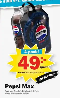 Pekås Pepsi Max, Medlemspris erbjuda
