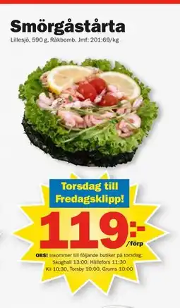 Pekås Smörgåstårta, Medlemspris erbjuda