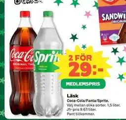 Coop Daglivs Läsk, Medlemspris erbjuda