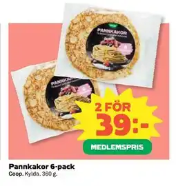 Coop Daglivs Pannkakor 6-pack, Medlemspris erbjuda