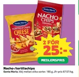 Coop Daglivs Nacho-/tortillachips, Medlemspris erbjuda