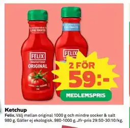Coop Daglivs Ketchup, Medlemspris erbjuda