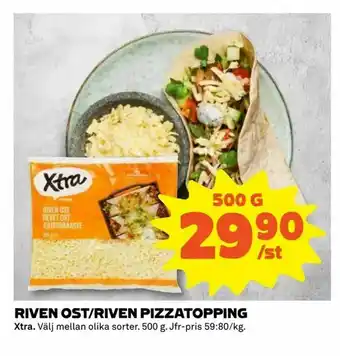 Coop Extra Riven ost/riven pizzatopping erbjuda