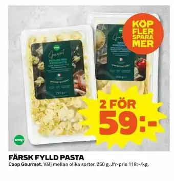 Färsk fylld pasta