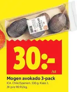 ICA Kvantum Mogen avokado 3-pack erbjuda