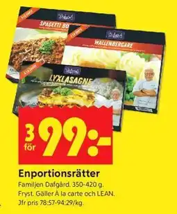 ICA Kvantum Enportionsrätter erbjuda