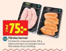 ICA Kvantum Färska korvar erbjuda