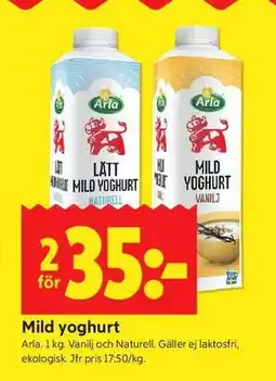 ICA Kvantum Mild yoghurt erbjuda