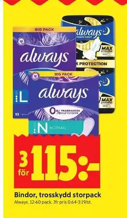 ICA Kvantum Bindor, trosskydd storpack erbjuda