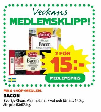 Coop Daglivs BACON erbjuda